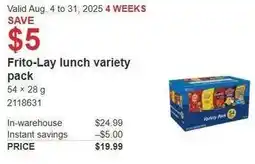 Costco Frito Lay lunch variety pack offer