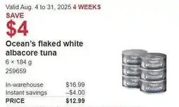 Costco Ocean's flaked white albacore tuna offer