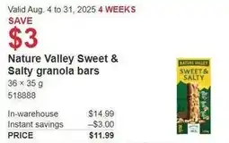 Costco Nature Valley Sweet & Salty granola bars offer