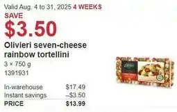 Costco Olivieri seven-cheese rainbow tortellini offer