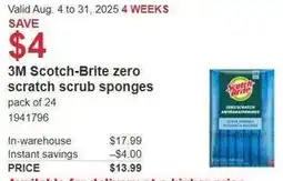 Costco 3M Scotch-Brite zero scratch scrub sponges offer