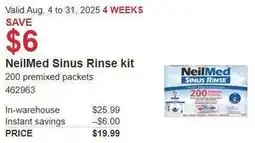 Costco NeilMed Sinus Rinse kit offer