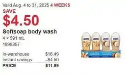 Costco Softsoap body wash offer