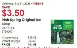 Costco Irish Spring Original bar soap offer