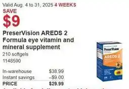 Costco PreserVision AREDS 2 Formula eye vitamin and mineral supplement offer