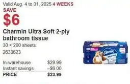 Costco Charmin Ultra Soft 2-ply bathroom tissue offer
