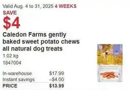 Costco Caledon Farms gently baked sweet potato chews all natural dog treats offer