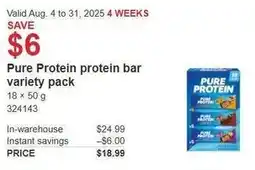 Costco Pure Protein protein bar variety pack offer