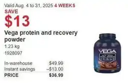Costco Vega protein and recovery powder offer