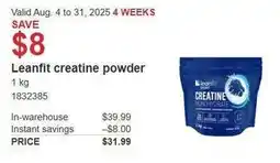 Costco Leanfit creatine powder offer