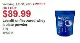 Costco Leanfit unflavoured whey isolate powder offer