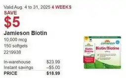 Costco Jamieson Biotin offer