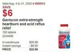 Costco Gaviscon extra-strength heartburn and acid reflux relief offer