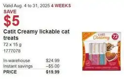 Costco Catit Creamy lickable cat treats offer