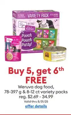 Petsmart Weruva dog food, 78-397 g & 8-12 ct variety packs offer