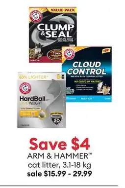 Petsmart Save $4 ARM & HAMMER cat litter 3.1-18 kg offer
