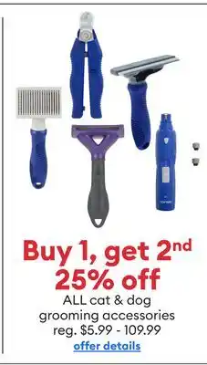Petsmart ALL cat & dog grooming accessories offer