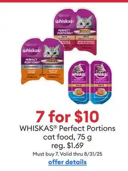 Petsmart WHISKAS Perfect Portions cat food offer