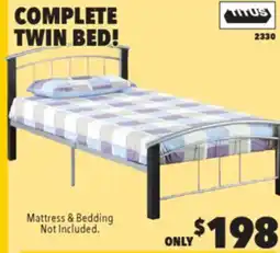 Surplus Furniture Espresso/Pewter Twin Bed Complete offer