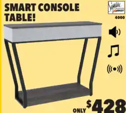 Surplus Furniture Sethlen Gray/Black Console Table w/ Speaker & Wireless Charging offer