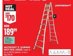 Canadian Tire MASTERCRAFT 21´ ALUMINUM MULTI-TASK LADDER offer
