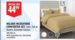 Canadian Tire MILANO MICROFIBRE COMFORTER SET offer