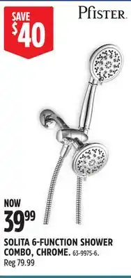Canadian Tire PFISTER SOLITA 6-FUNCTION SHOWER COMBO, CHROME offer