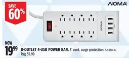 Canadian Tire NOMA 8-OUTLET 4-USB POWER BAR offer