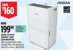 Canadian Tire NOMA 50-PINT ENERGY STAR DEHUMIDIFIER offer