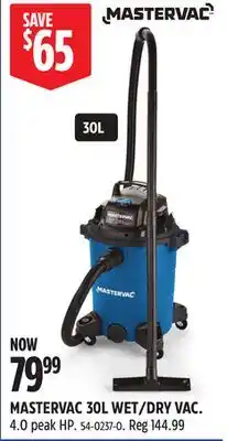 Canadian Tire MASTERVAC 30L WET/DRY VAC offer