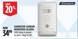 Canadian Tire GARRISON CARBON MONOXIDE ALARM offer