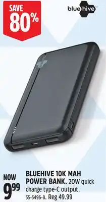 Canadian Tire BLUEHIVE 10K MAH POWER BANK offer