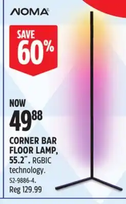 Canadian Tire NOMA CORNER BAR FLOOR LAMP, 55.2˝ offer