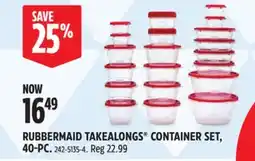 Canadian Tire RUBBERMAID TAKEALONGS CONTAINER SET offer