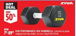 Canadian Tire ZIVA PERFORMANCE HEX DUMBBELLS offer