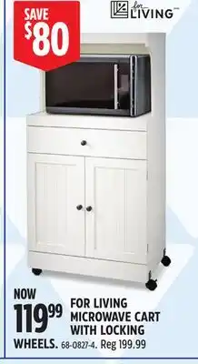 Canadian Tire FOR LIVING MICROWAVE CART WITH LOCKING WHEELS offer