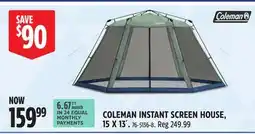 Canadian Tire COLEMAN INSTANT SCREEN HOUSE, 15 X 13´ offer
