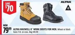 Canadian Tire ALTRA MAXWELL 8˝ WORK BOOTS FOR MEN offer