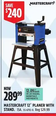 Canadian Tire MASTERCRAFT 12˝ PLANER WITH STAND offer