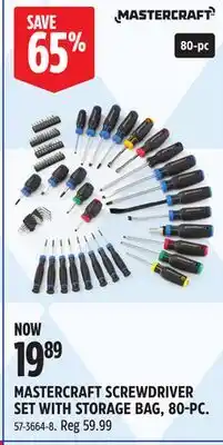 Canadian Tire MASTERCRAFT SCREWDRIVER SET WITH STORAGE BAG offer