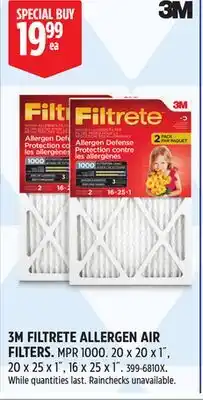 Canadian Tire 3M FILTRETE ALLERGEN AIR FILTERS offer