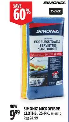 Canadian Tire SIMONIZ MICROFIBRE CLOTHS, 25-PK offer