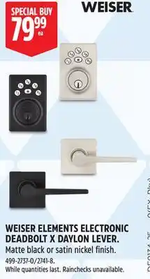 Canadian Tire WEISER ELEMENTS ELECTRONIC DEADBOLT X DAYLON LEVER offer