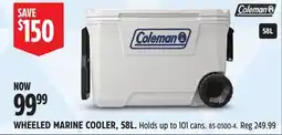 Canadian Tire COLEMAN WHEELED MARINE COOLER, 58L offer