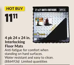 Princess Auto 4 pk 24 x 24 in. Interlocking Floor Mats offer
