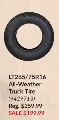 Princess Auto LT265/75R16 All-Weather Truck Tire offer