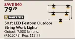 Princess Auto 50 ftLED Festoon Outdoor String Work Lights offer