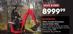 Princess Auto 420cc Crawler Excavator Special Order Only offer