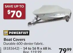 Princess Auto Boat Covers 14 to 16 ftx 68 in offer