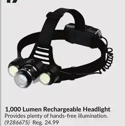 Princess Auto 1,000 Lumen Rechargeable Headlight offer